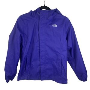 The North Face Purple Hooded Full Zip Windbreaker/Rain Jacket EUC XL Girls